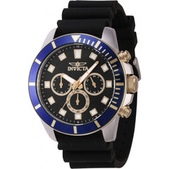 Invicta Men's Watch - Pro Diver Chrono Blue and Gold Tone Bezel Black Dial | 46082