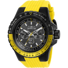Invicta Men's Watch - Aviator Quartz Chrono Black Dial Yellow Silicone Strap | 33038