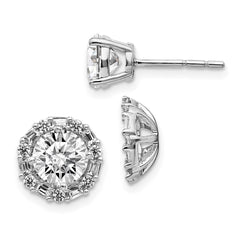 14k White Gold Diamond Semi-mount Earrings