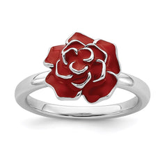 Sterling Silver Stackable Expressions Rose Ring | QSK932