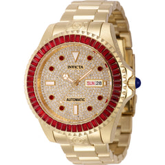 Invicta Men's Watch - Pro Diver Crystal Pave Dial Yellow Gold Steel Bracelet | 46637
