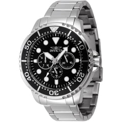 Invicta Men's Watch - Pro Diver Quartz Black Dial Silver Tone Steel Bracelet | 47230