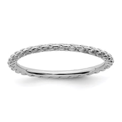 Sterling Silver Stackable Expressions Rhodium Criss-cross Ring | QSK187
