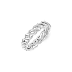 Sterling Silver Stackable Expressions Carved Band Ring | QSK1159