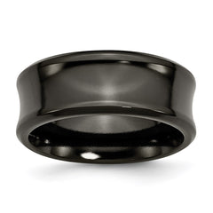 Titanium Black Ti Polished Concave 9mm Band | TB281