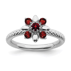 Sterling Silver Stackable Expressions Garnet Ring | QSK795