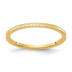 14K Gold 1.2mm Criss-Cross Pattern Stackable Band | STK20-120Y
