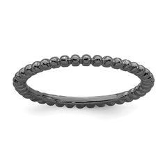 Sterling Silver Stackable Expressions Black-plated Ring | QSK193