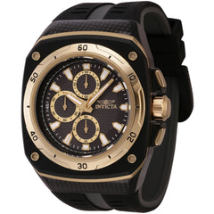 Invicta Men's Watch - Speedway Chrono Black, Gold Tone Dial Silicone Strap | 46110