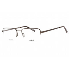 Flexon Men's Eyeglasses - Brown Rectangular Half Rim Metal Frame | FLEXON H6050 210
