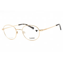 Flexon Men's Eyeglasses - Gold Metal Full Rim Round 50mm Frame | FLEXON H6059 710