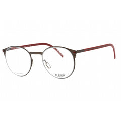Flexon Men's Eyeglasses - Graphite Full Rim Round Frame Clear Lens | FLEXON B2075 035