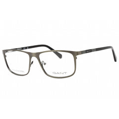 Gant Men's Eyeglasses - Shiny Gunmetal Metal Full Rim Rectangular Frame | GA3280 008