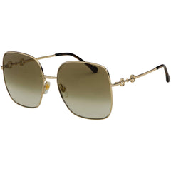 Gucci Women's Sunglasses - Gold Metal Full Rim Square Demo Lens Frame | GG0879S 002