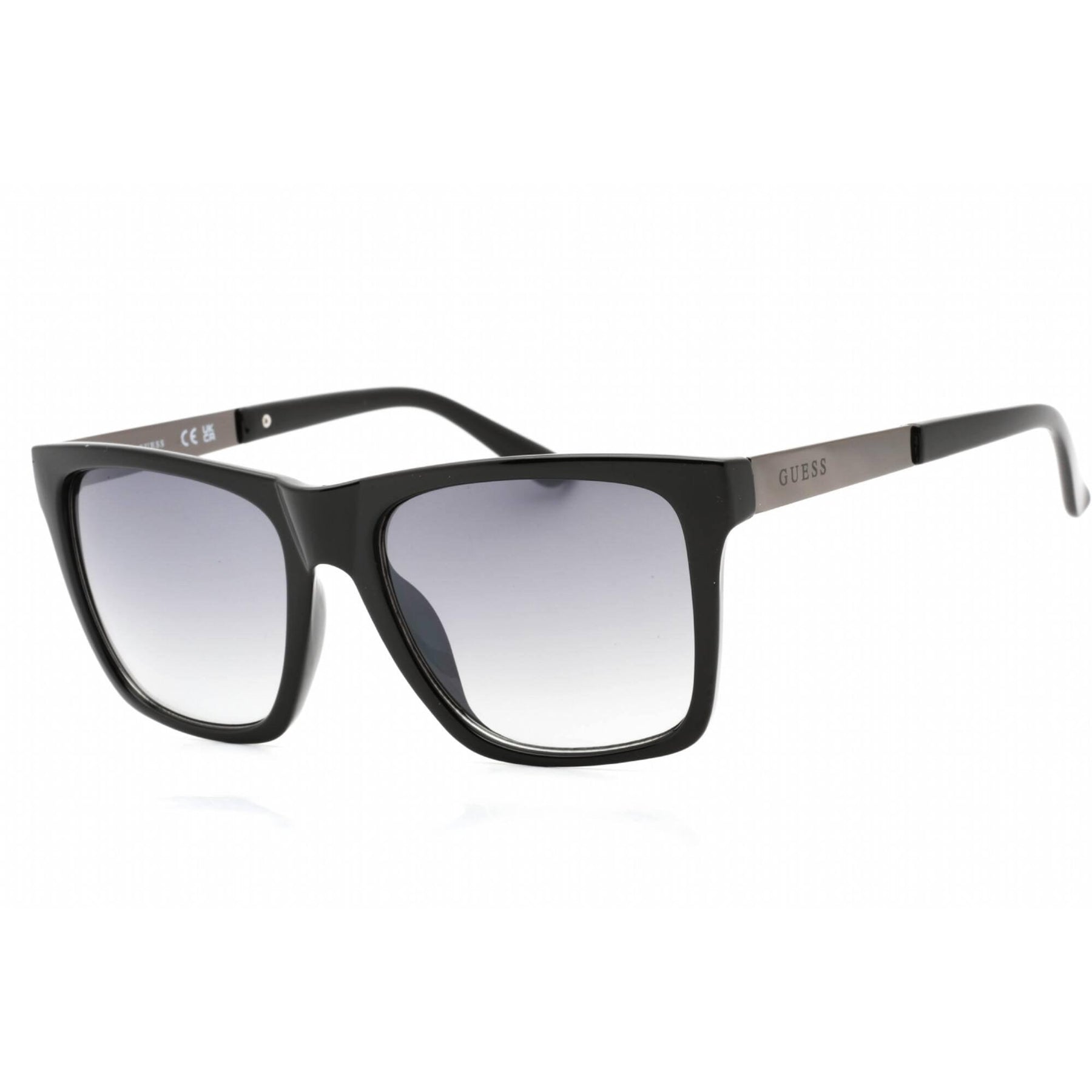 Guess Factory Men's Sunglasses Shiny Black Full Rim Plastic/Metal Fr
