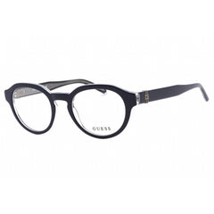 Guess Men's Eyeglasses - Clear Demo Lens Blue/Other Round Plastic Frame | GU50083 092
