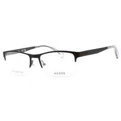 Guess Men's Eyeglasses - Clear Demo Lens Matte Black Rectangular Frame | GU1936 002