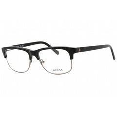 Guess Men's Eyeglasses - Clear Demo Lens Shiny Black Rectangular Frame | GU50081 001