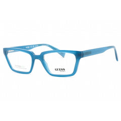 Guess Unisex Eyeglasses - Clear Demo Lens Shiny Blue Rectangular Frame | GU8280 090