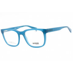 Guess Unisex Eyeglasses - Clear Demo Lens Shiny Blue Square Shape Frame | GU8281 090