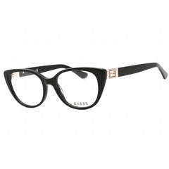 Guess Women's Eyeglasses - Clear Demo Lens Shiny Black Cat Eye Frame | GU2908 001