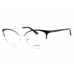 Guess Women's Eyeglasses - Shiny Black Metal Full Rim Cat Eye Frame | GU2796 001