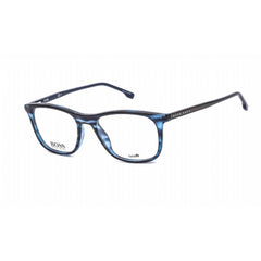 Hugo Boss Men's Eyeglasses - Blue Horn Plastic Rectangular Frame | BOSS 0966 038I 00