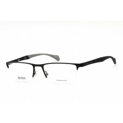Hugo Boss Men's Eyeglasses - Matte Black Half Rim Round Frame Clear Lens | 1080 003