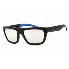 Hugo Boss Men's Sunglasses - Matte Black Blue Rectangular Frame | BOSS 1450/S 00VK DC