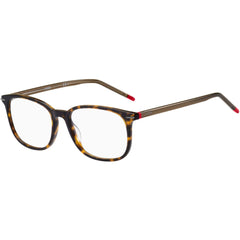Hugo Men's Eyeglasses - Havana Rectangular Acetate Frame Demo Lens | HG 1171 086