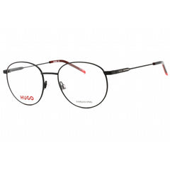 HUGO Men's Eyeglasses - Matte Black Round Frame Clear Demo Lens | HG 1180 0003 00