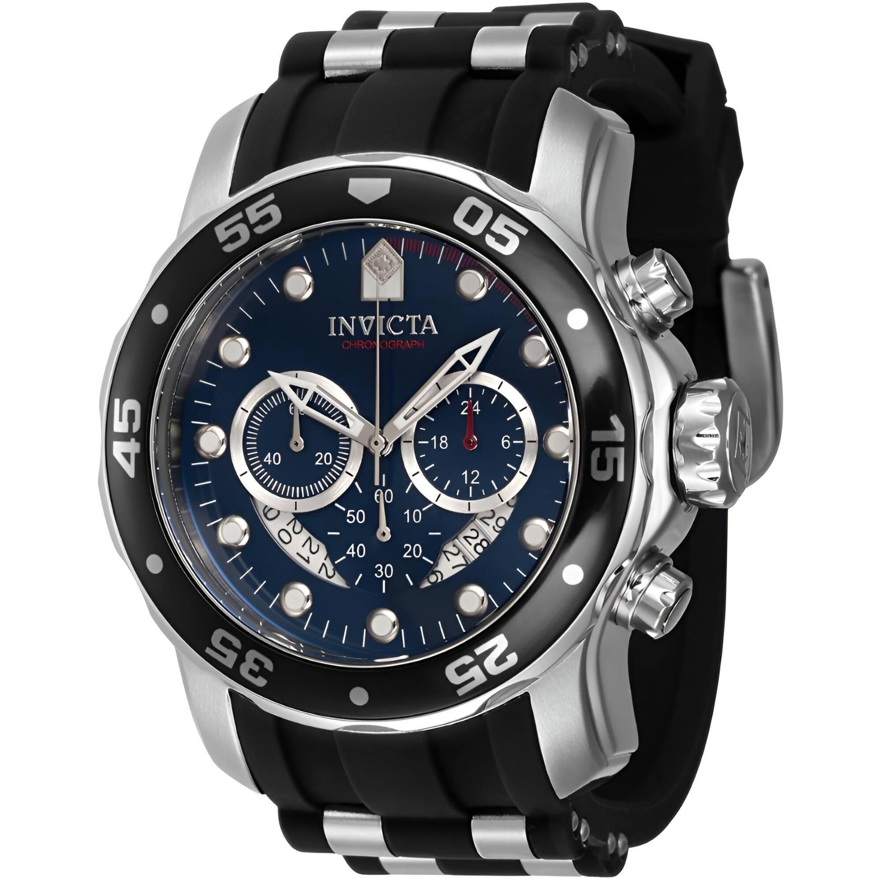 Invicta Men's Chrono Watch Pro Diver Blue Dial Black and Silver Tone - Main Image