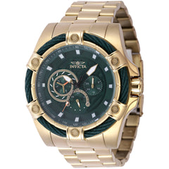 Invicta Men's Quartz Watch - Bolt Chronograph Green Dial Yellow Gold Bracelet | 46866