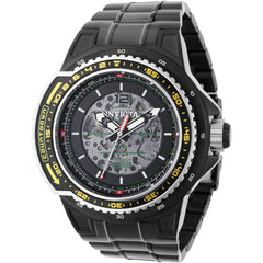Invicta Men's Watch - Aviator Automatic Semi-Skeleton Black Steel Bracelet | 44695