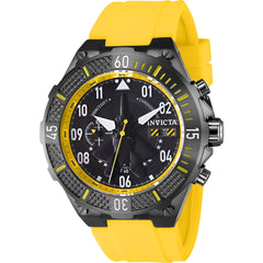 Invicta Men's Watch - Aviator Chronograph Black Dial Yellow Silicone Strap | 39899
