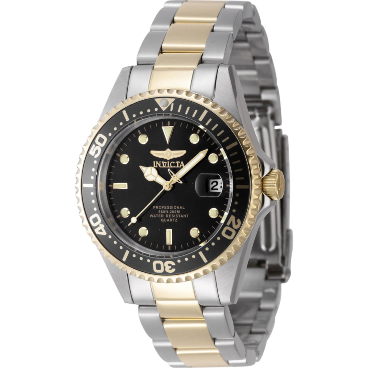 Invicta Men's Watch - Pro Diver Blue Dial Silver and Yellow Gold