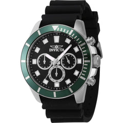 Invicta Men's Watch - Pro Diver Chronograph Black Dial Silicone Rubber Strap | 46078