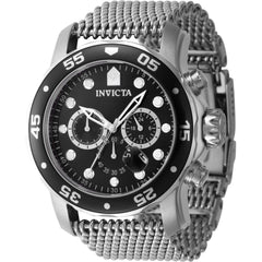 Invicta Men's Watch - Pro Diver Chronograph Black Dial Silver Steel Bracelet | 47236