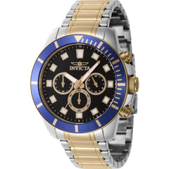 Invicta Men's Watch - Pro Diver Chronograph Black Dial Two Tone Steel Bracelet | 46047
