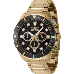 Invicta Men's Watch - Pro Diver Chronograph Black Dial Yellow Gold Bracelet | 46042