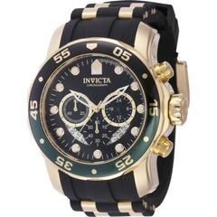 Invicta Men's Watch - Pro Diver Quartz Chrono Yellow Gold and Black Strap | 44522