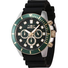 Invicta Men's Watch - Pro Diver Quartz Chronograph Green Dial Silicone Strap | 46083