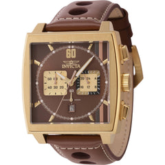 Invicta Men's Watch - S1 Rally Chronograph Brown and Gold Dial Leather Strap | 44300