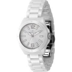 Invicta Women's Quartz Watch - Ceramics Silver Tone Brass Dial White Bracelet | 47334