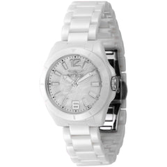Invicta Women's Quartz Watch - Ceramics Silver Tone MOP Dial White Bracelet | 47314