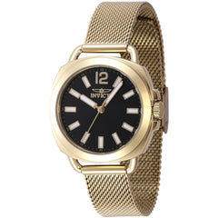Invicta Women's Watch - Wildflower Black Dial Yellow Gold Mesh Bracelet | 47324