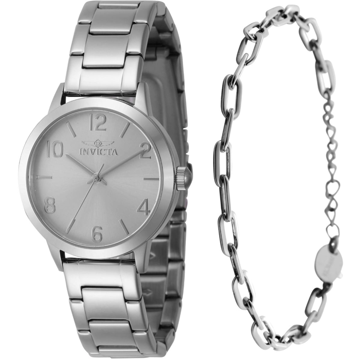 Invicta Silver Watch with Bracelet Set Invicta Angel Quartz Grey Dial Ladies Watch and Bracelet Set  main image 3