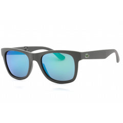 Lacoste Unisex Sunglasses - Blue Lens Matte Grey Rectangular Plastic Frame | L778S 035