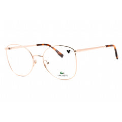 Lacoste Women's Eyeglasses - Clear Demo Lens Rose Gold Rectangular Frame | L2260 757