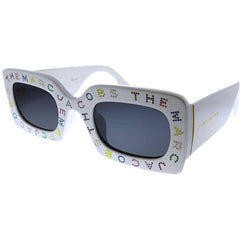 Marc Jacobs Women's Sunglasses - White Plastic Frame Grey Blue Lens | MARC 488/S 0VK6